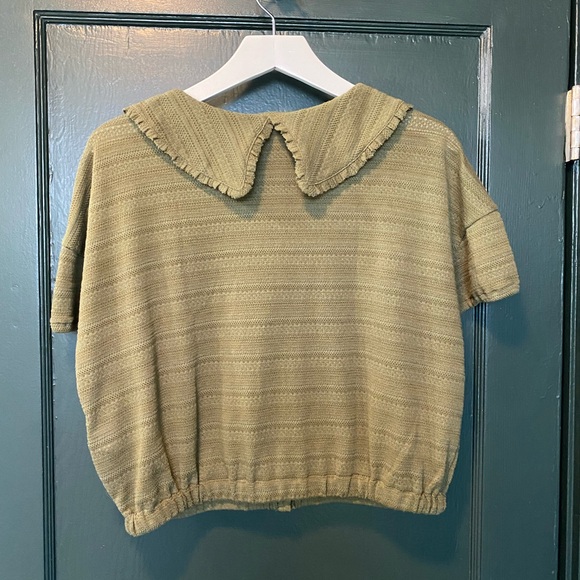 Madewell peter pan collar green button shirt - Picture 3 of 6